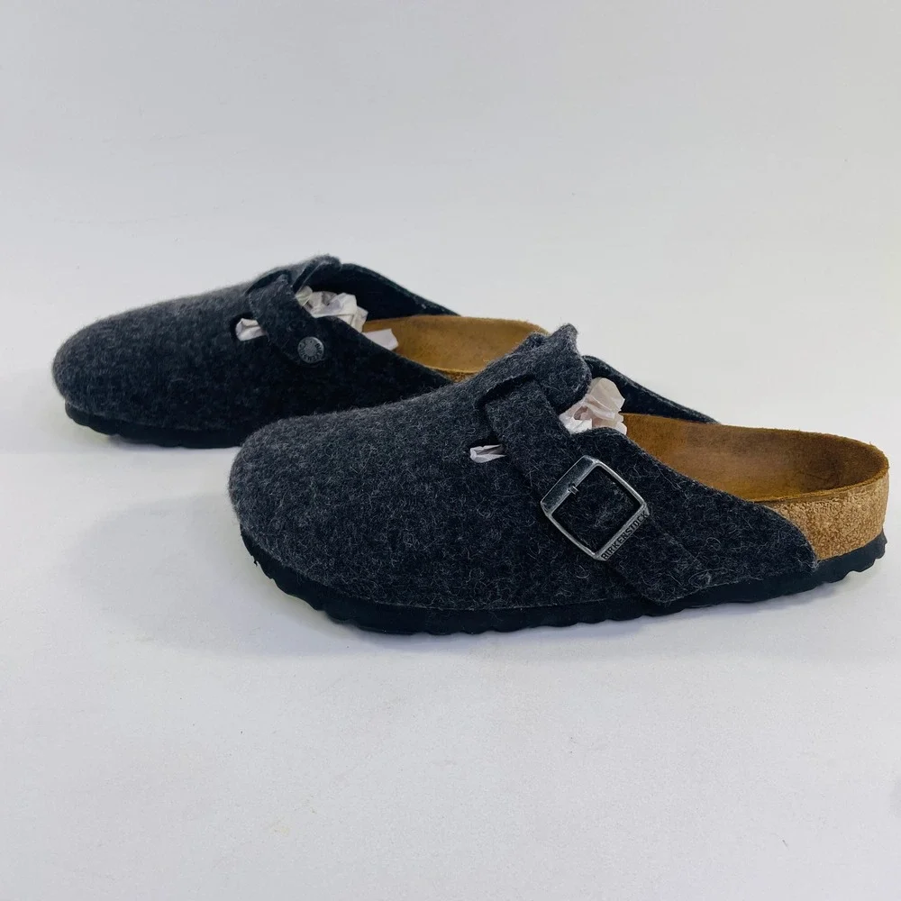 Birkenstock Boston Wool Felt Clogs Charcoal Gray Anthracite 37 L6 M4 Germany - Picture 3 of 7